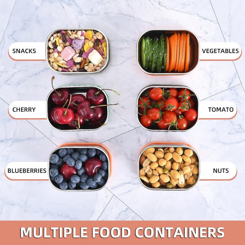 UPTRUST Stainless Steel Snack Containers for Kids, Easy Open Leak Proof, Small Food Containers with Silicone Lids, Perfect Metal Lunch Box for Daycare and School (3pcs 8oz) - Image 5